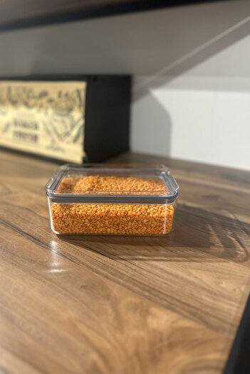 SİHİRLİ AYAKLAR Multi-Purpose Acrylic Rectangular Airtight Food Storage Set 0.75Lt