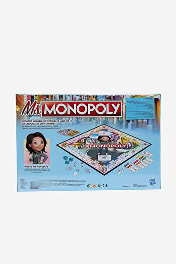 Hasbro Ms. Monopoly Board Game 26 H x 40 L cm, Blue Combo