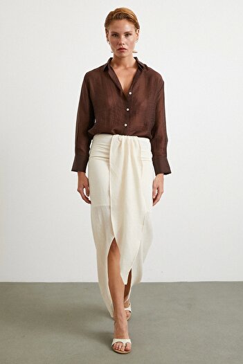 Never more Front Tie Skirt Cream