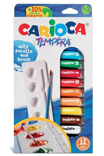 CARIOCA Carioca tempera watercolors 12 colors 10 ml with tray