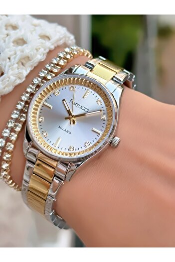 Ferrucci Steel Cord Women's Wristwatch 3 Atm Waterproof with 2 Years Warranty Mechanism