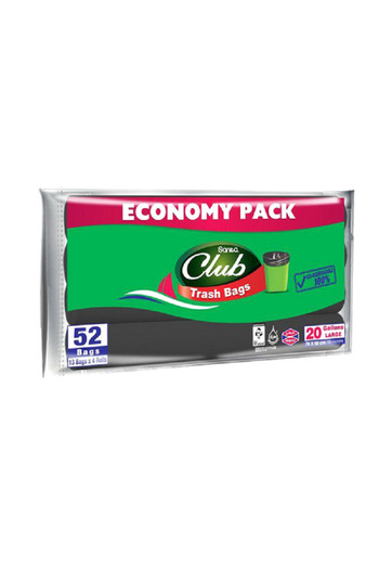 Sanita 52-Piece Club Large Trash Bag Set White 20 Gal
