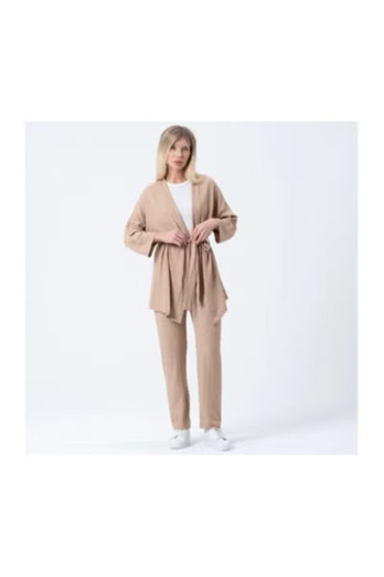 Generic Crepe Belted Set