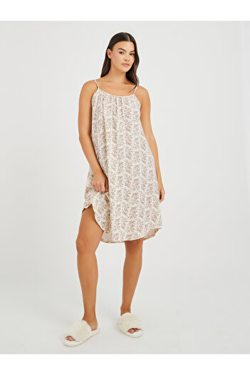 Styli Floral Print Cotton Gauze Slip Dress