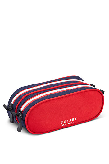 Delsey Back To School 2025 Two Compartment Pencil Case Red