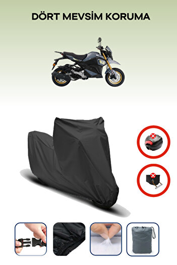 Breen Black Rear Bag Non-Matching Yu-Ki Hammer 125 Motorcycle Tarpaulin, Engine Cover