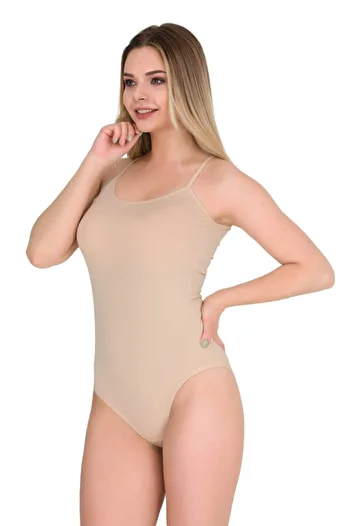 CUBBUX Rope Strap Snap Body (Hooked) Bodysuit with Bottom Tie and Adjustable Strap