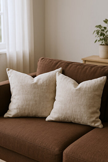 KAMİZ Cotton Linen 2-Piece Throw Pillow Cover - Bohemian Style - Modern Home Decor