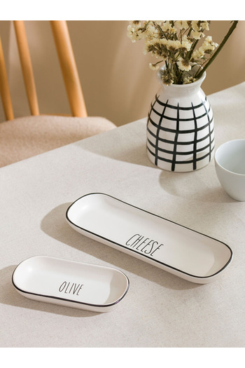 LC Waikiki Lcw Home White Printed Ceramic Plate Set of 2