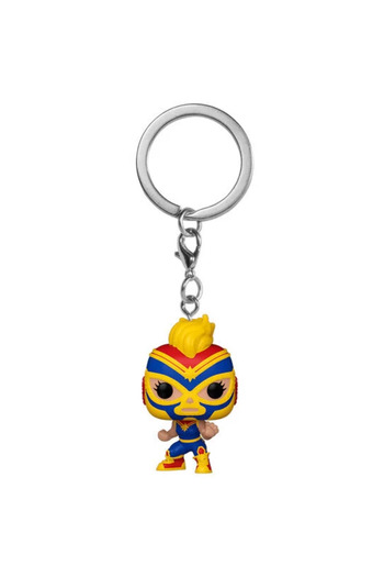 Funko Pop Keychain Figure - Marvel Luchadores Captain Marvel La Estrella Cosmica