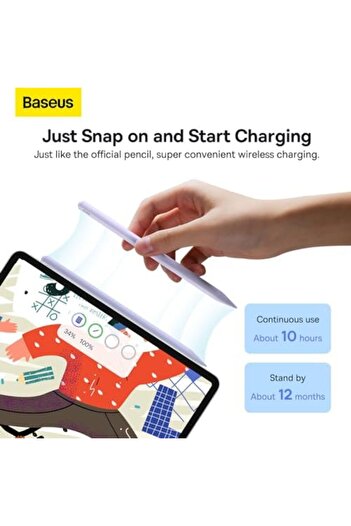 Baseus Pen for iPad 2018-2023, 2X Faster Charge/Palm Rejection Pen Compatible for iPad 10th~6th Gen,