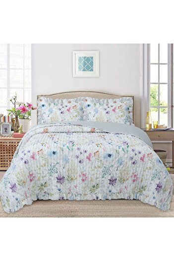 Bella Home Breeze Ruffled Double Bedspread Set - 260X240 cm