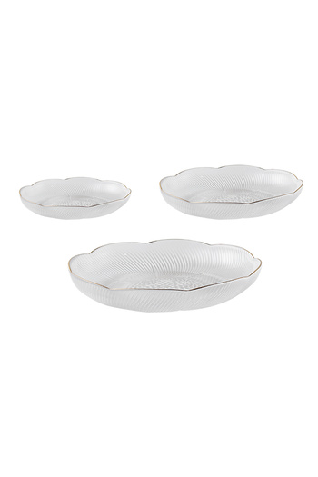 sharpdo Three Piece Fluorescent All Bright Glass Daily Plate Set