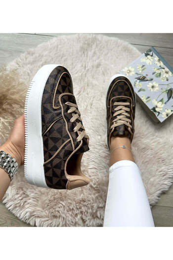 Casual Women's casual sneakers, made of eco-leather, YSX142, brown