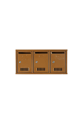 flores 3-post mailbox module, brown, 560 x 260 x 75 mm