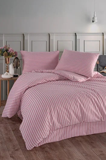 LUYASHOP Cotton Satin Single Fitted Sheet Duvet Cover Set Dusty Rose