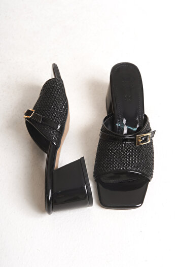 Liza Shoes JAYLA Papuci de damă cu curea cu detalii din paie A026-K316