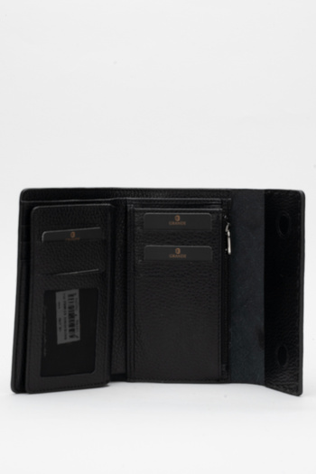 Grande Gd 2784 Real Leather Card Holder Magnet Cover Women's Wallet Black