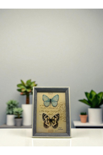 CİHO 13×18 cm Glass Wooden Decorative Contrast White Detailed Photo / Memory Frame