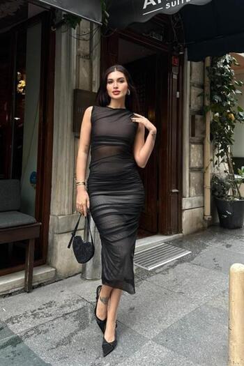 MODA Φόρεμα Cindy διάφανο τούλι 2683-8