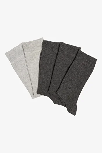 AC&Co / Altınyıldız Classics Men's Gray Cotton 5 Pack Socks