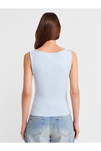 Dilvin Boat Neck Gathered Blouse