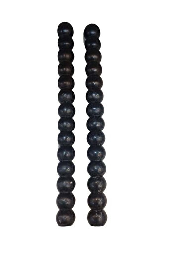 Generic Round Balls Shaped Unscented Long Candles Black 25cm (2pc)