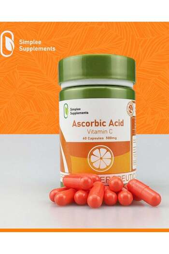 simplee Supplement Ascorbic Acid Vitamin C 60 Capsule 500mg By Top Choice