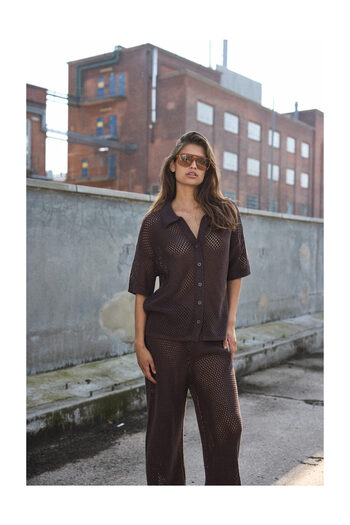 Noisy May Nmflorine S/S Oversized Knit Shirt