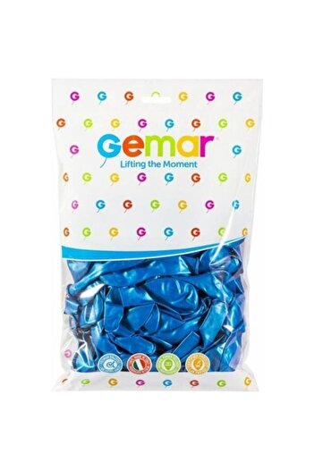 Gemar Blue Metallic Balloon - Pack of 100