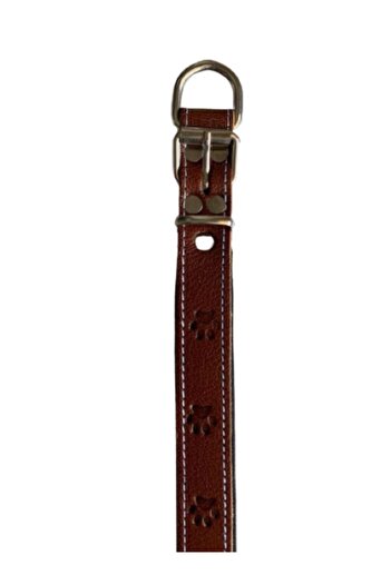PACOPET Adjustable Patterned Inside Leather Dog Neck Collar - Taba 3x60 Cm