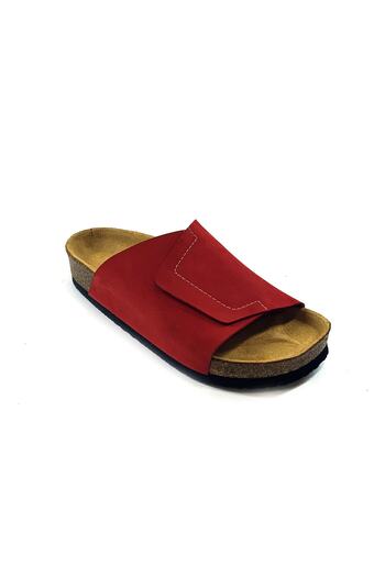 Bequemere Raven Cork Sole Genuine Leather Single Strap Orthopedic Women's Slippers