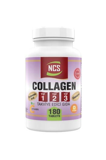 NCS 180 Tablets Hydrolyzed Collagen Type 1-2-3 Glutathione Vitamin D&E