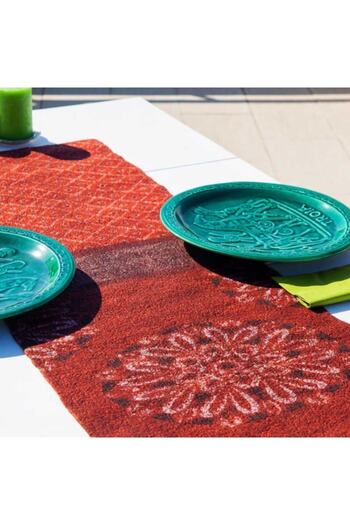 Nomads Felt Natural Wool-Silk Runner Tablecloth 3| Claret Red| Nomads Felt