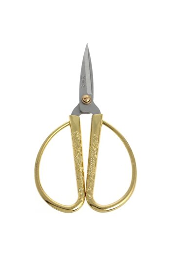 BALIM ÖRGÜ EVİ Gold Color Decorative Vintage Embroidery Scissors 15 Cm