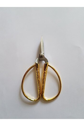 BALIM ÖRGÜ EVİ Balımm Knitting House 8.5cm Peacock Patterned Gold Yellow Mini Embroidery Scissors