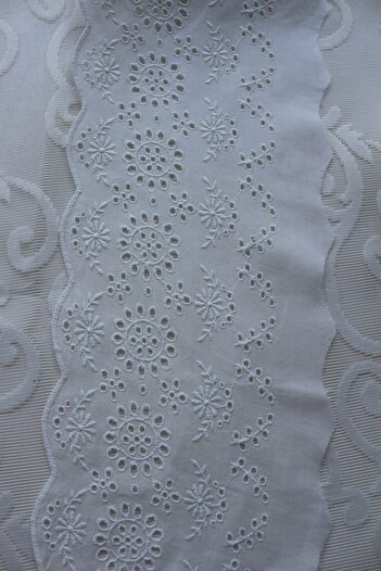 SHERLOCK HOME Embroidered Ecru on Voile (2 Meters)
