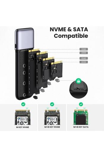 Ugreen M.2 Nvme Sata Usb-c 3.1 Gen2 Ssd Disk Kutusu