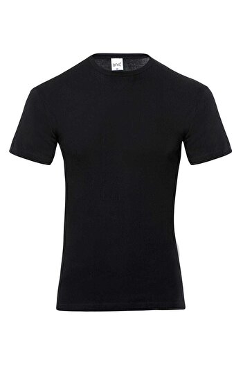 Anıt Men's Black Ribbed O Collar1107