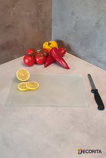 Decorita Glass Cutting Board - Glass Cutting Table| Satina Glass| 20cm X 30cm