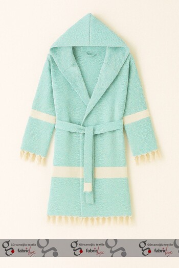 Fabric Box 100% Natural Cotton Peshtemal Bathrobe / Dressing Gown / Beach Towel
