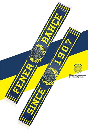 Fenerbahçe Eșarfă originală cu licență din 1907 cu cutie de lemn imprimată canare