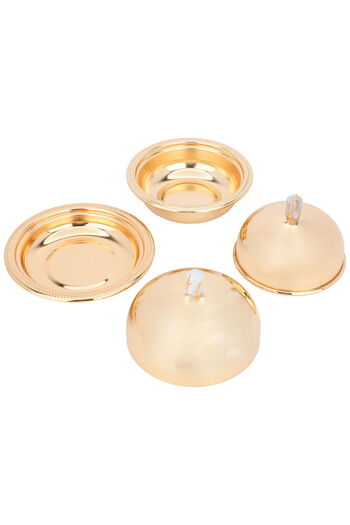Alsaif Gallery Alif Gallery Collection Dates Hard Bowl Set, 5 Pieces, Rectangle - Gold
