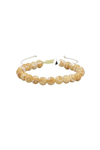 OSMANLI DOĞAL TAŞ 6mm Mother of Pearl Ladder Natural Stone Bracelet