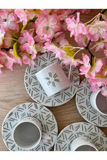 Porland Tamina Desen2 8 Piece Coffee Cup for 4 Persons 90Cc