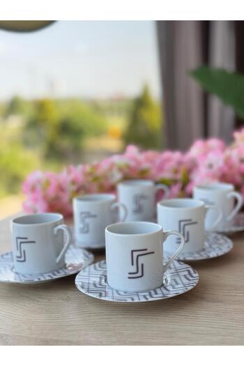 Porland Tamina Desen1 6 Person 12 Piece Coffee Cup Set 90Cc