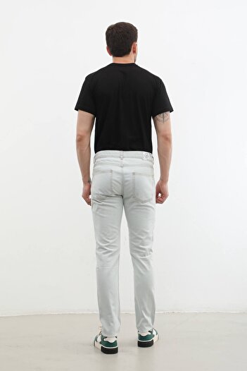 Bluewhite Erkek Yırtık Detaylı Slim Fit Jean Pantolon