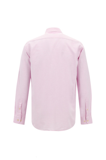 Abdullah Kiğılı Μακρυμάνικο Slim Fit Slim Fit Αθλητικό Βαμβακερό Λινό Πουκάμισο