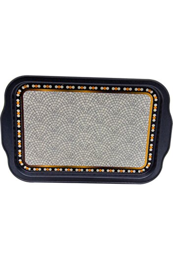 EVLE Mosaic Patterned Metal Tray - Tea Coffee Tray - Presentation Tray 21 Cm X 31 Cm Ee162-u1