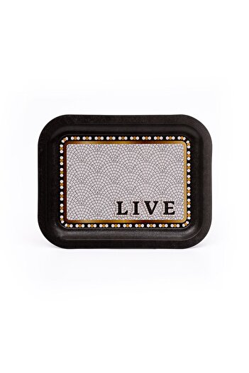 EVLE Mosaic Patterned Metal Tray - Tea Coffee Tray - Presentation Tray 23 Cm X 31 Cm Ee161-9d